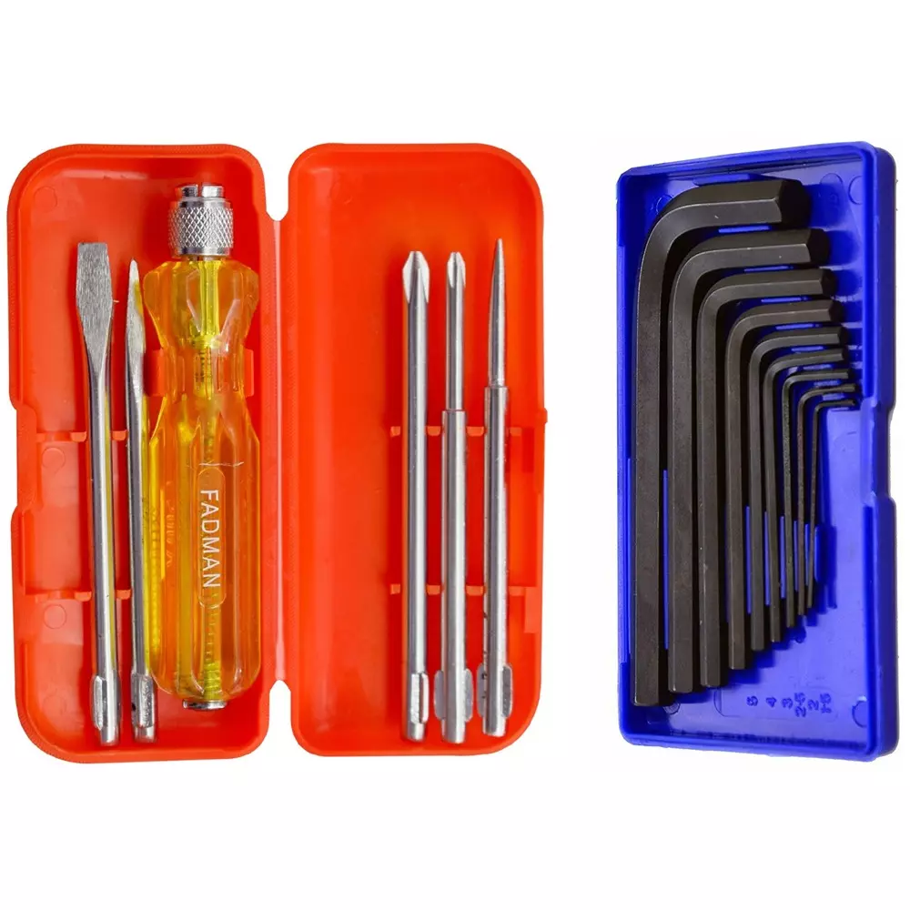 Fadman 5 in 1 Screwdriver Set & Allen Keys Set Metal Multicolor for Home and Professional Use