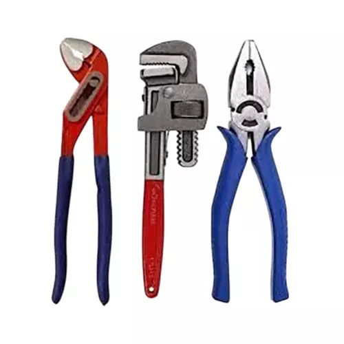 Agam Plumbing Tool Set With Pipe Wrench, Pliers and Water Pump Plier (Set of 3)