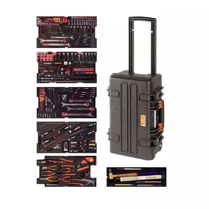Bahco 240 Piece Heavy Duty Rigid Case Aviation Tool Kit with Box, 4750RCHDW01FF1