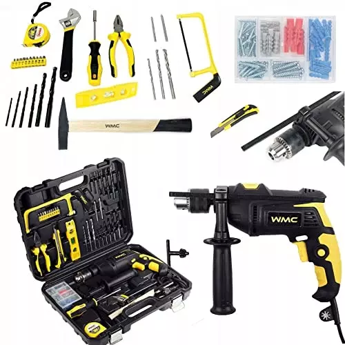 WMC Drill Bit Set 750 W Power 3000 RPM Speed Durable & Compact Design Black & Yellow