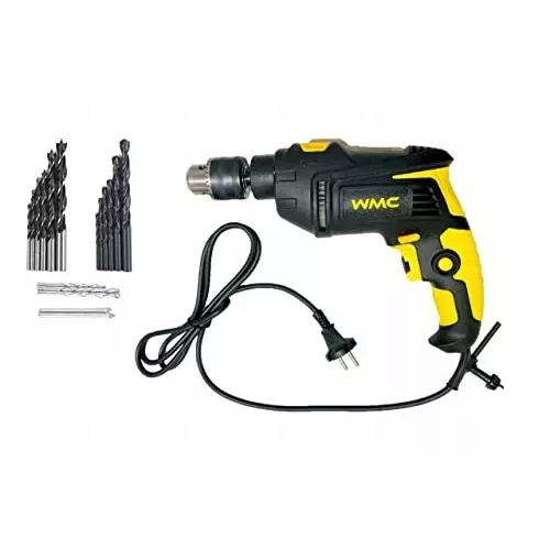 WMC Drill Bit Set 750 W Power 3000 RPM Speed Durable & Compact Design Black & Yellow