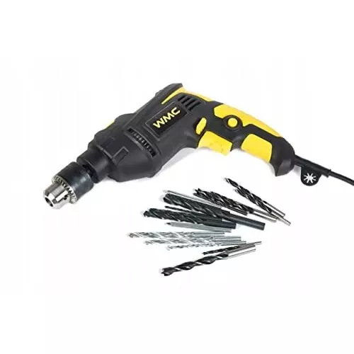 WMC Drill Bit Set 750 W Power 3000 RPM Speed Durable & Compact Design Black & Yellow