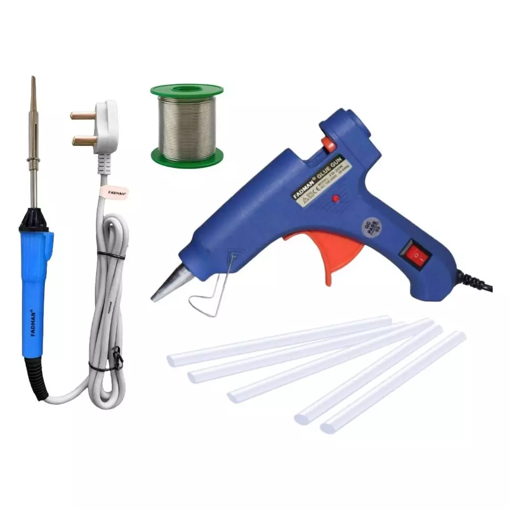 Fadman Standard Temperature 20 W Electronic Glue Gun with Soldering Iron Combo Kit Multicolor, GGCBLSC4