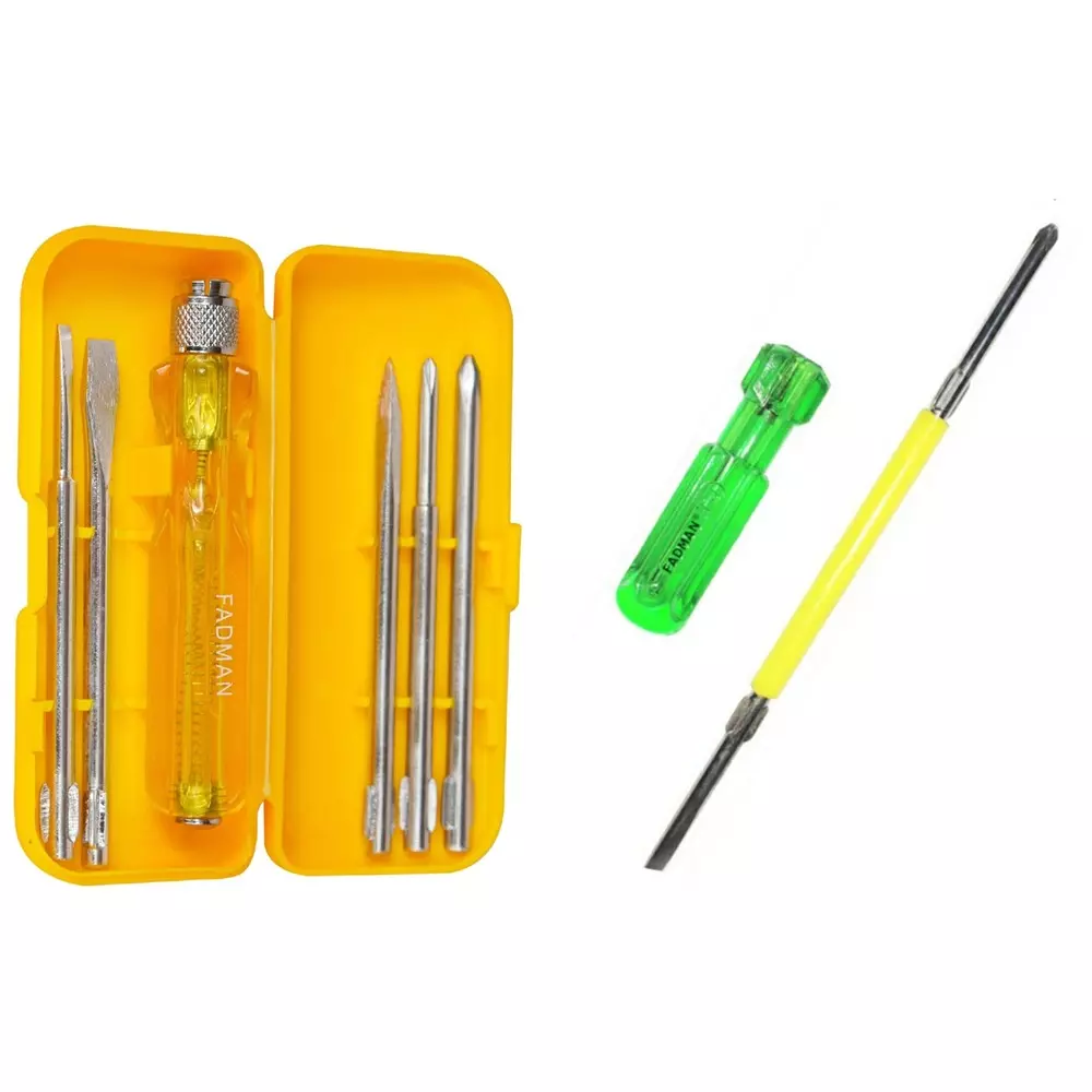 Fadman 5 in 1 & 2 in 1 Screwdriver Sets Metal Multicolor for Home and Professional Use
