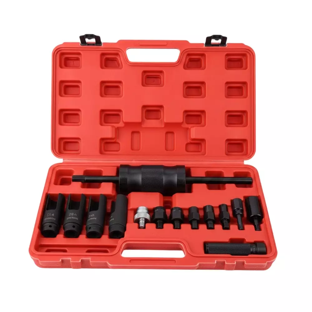 AGE TECH 14 Pcs Injector Puller Set With Slide Hammer for Use in Service Centers, Garages, Workshops, YZ-6063