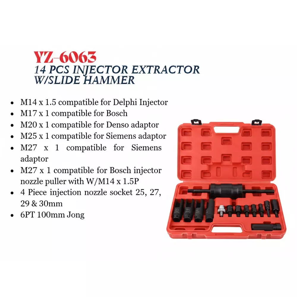 age-tech-14-pcs-injector-puller-set-with-slide-hammer-for-use-in-service-centers-garages-workshops-yz-6063