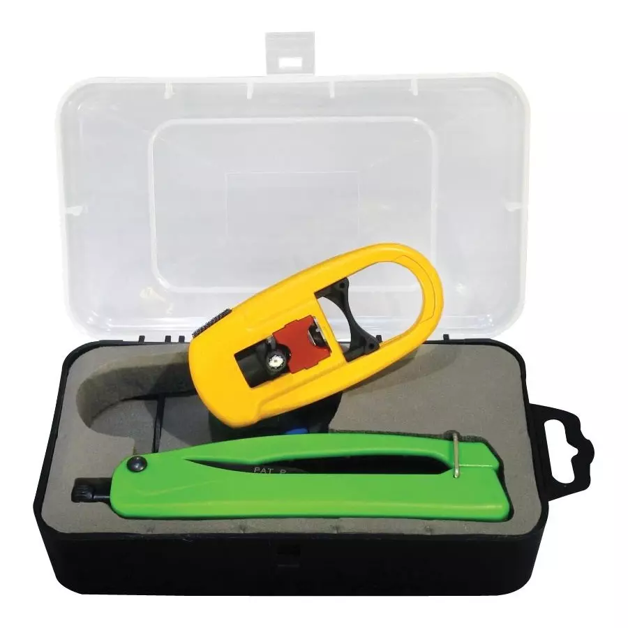 MULTICOMP PRO Cable Tool Kit Adjustable Compression 2-blade Coaxial Stripper, 6 PCS of RG6 F Connectors Contents, D03058