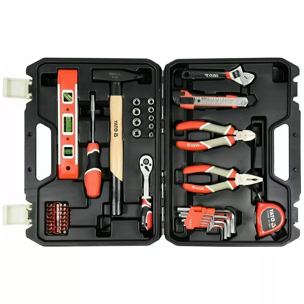 Yato 60 Pcs Hand Tool Kit with Case S2 Steel Bit Chrome Vanadium, YT-38920