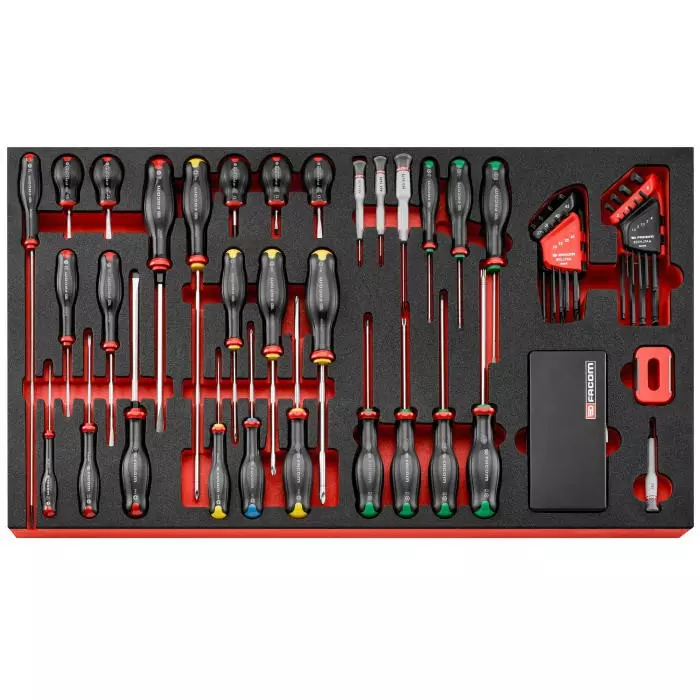 Facom 51 Piece Screwdriver Kit Tool Kit with Case, MODM.XXL4PF