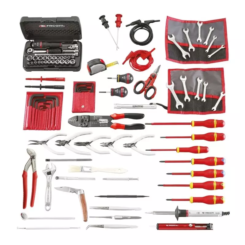 Facom 100 Piece Electricians Tool Kit with Case, 2138.EL34