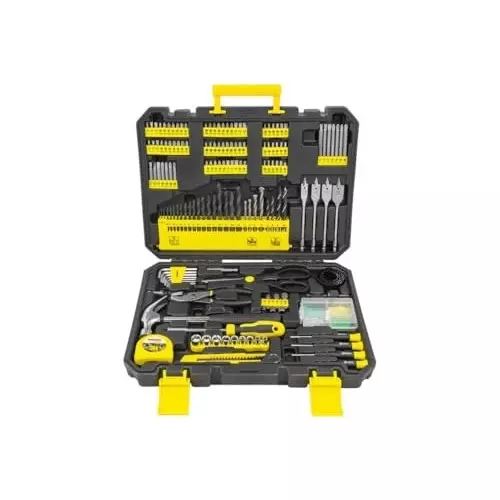 WMC 201 Piece Mechanic Kit with Sockets 3000 RPM Speed Ergonomic Design Chrome Vanadium Steel, Plastic 220&nbsp;V Black & Yellow
