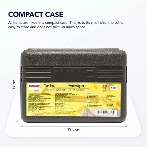 WMC 40 Piece Screwdriver Bits Flat, Hex, Phillips Metal, Plastic Black & Yellow 430 g