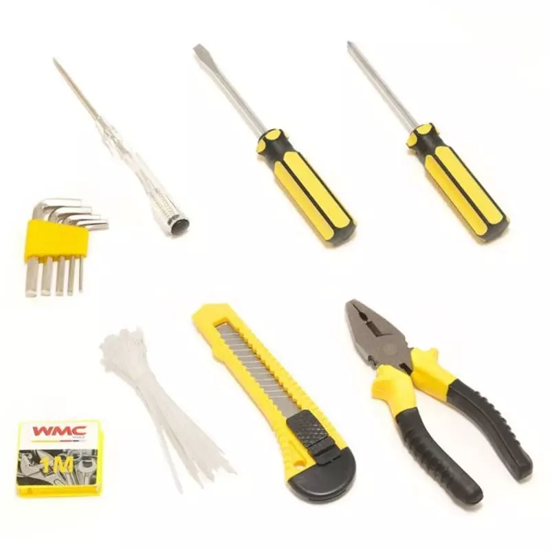 WMC 40 Piece Screwdriver Bits Flat, Hex, Phillips Metal, Plastic Black & Yellow 430 g