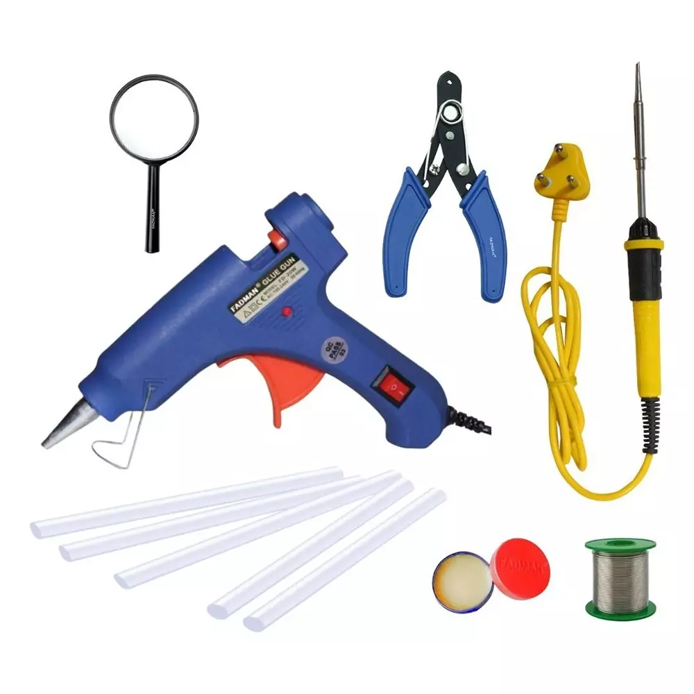 Fadman Standard Temperature 20 W Electronic Glue Gun with Soldering Iron Combo Kit Multicolor, GGE1FA-2MLKI