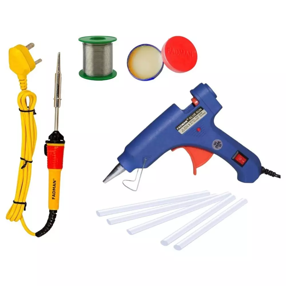 Fadman Standard Temperature 20 W Electronic Glue Gun with Soldering Iron Combo Kit Multicolor, GGE1FAML
