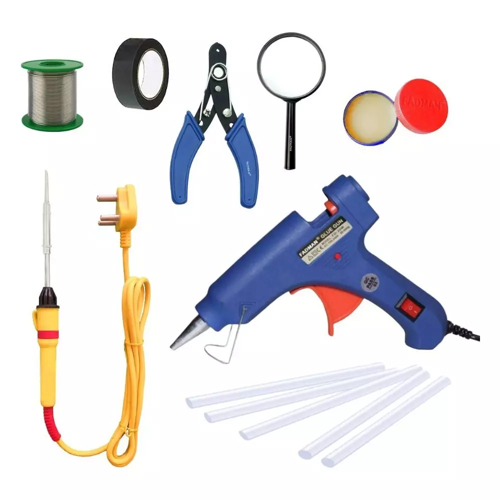 Fadman Standard Temperature 20 W Electronic Glue Gun with Soldering Iron Combo Kit Multicolor, GGE1FBMLKIP