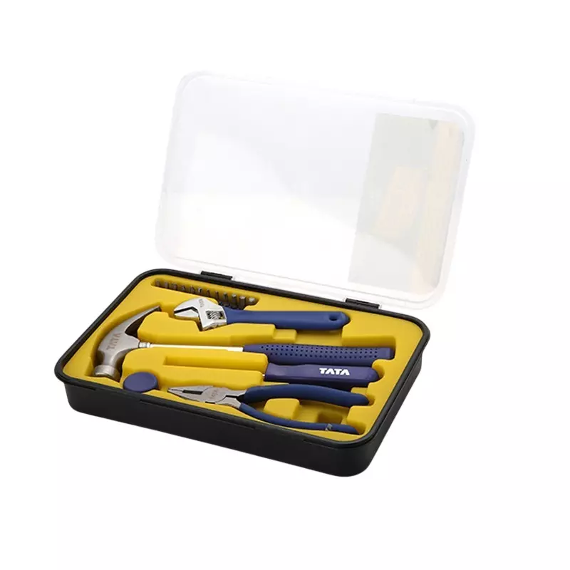 tata-agrico-17-pcs-diy-hand-tool-kit-includes-claw-hammer-hammer-head-protector-combination-plier-adjustable-wrench-screwdriver-bits-holder-bits