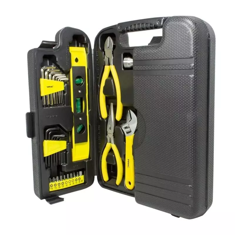 WMC 130 Piece Tool Set in Box Corrosion Resistant Chrome-Vanadium Steel Black & Yellow
