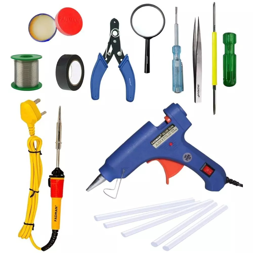 Fadman Standard Temperature 20 W Electronic Glue Gun with Soldering Iron Combo Kit Multicolor, GGE1FAMLKIPDRQ