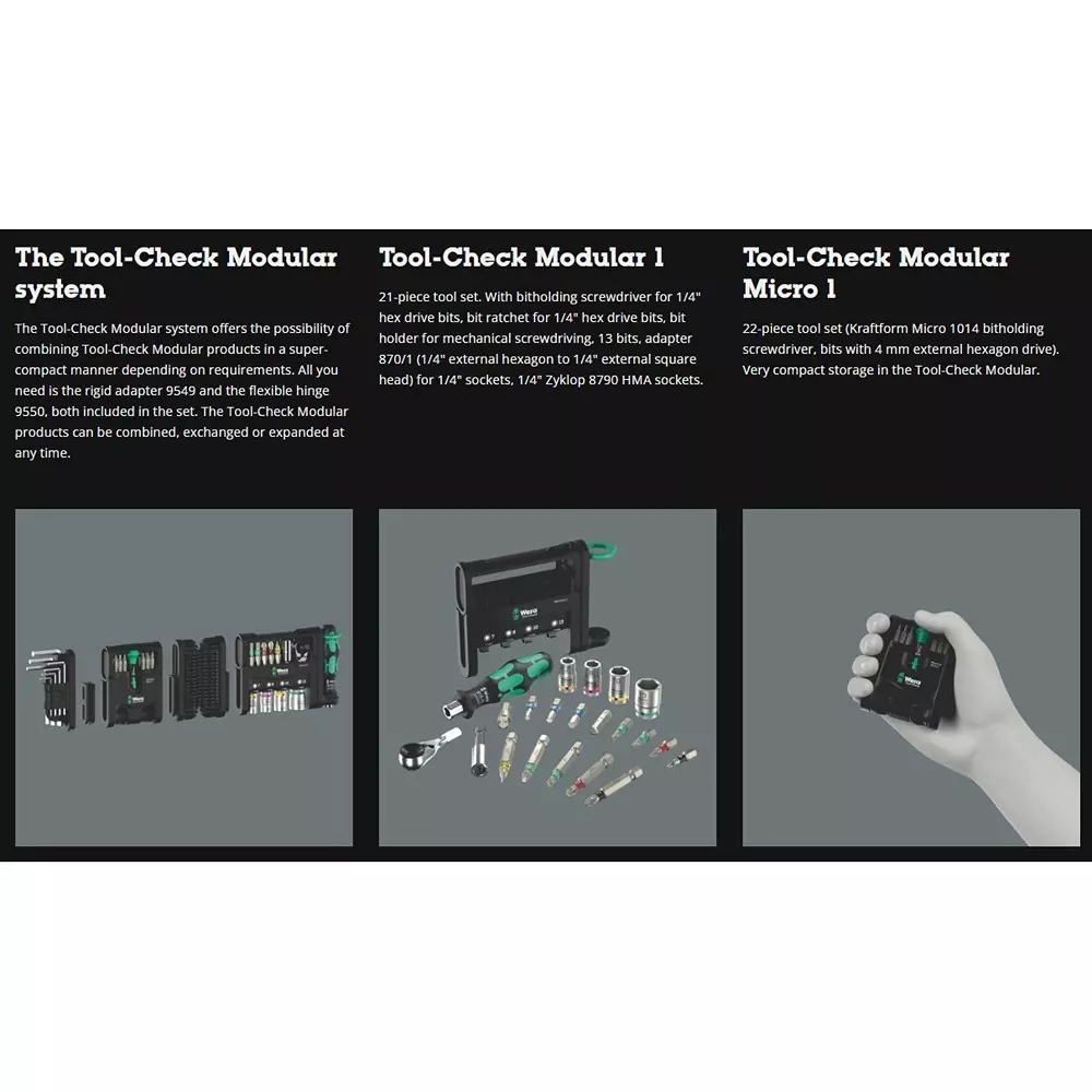 wera-tool-check-modular-set-1-tool-kit-with-kraftform-handle-and-micro-rotating-cap-5049020001-set-of-50
