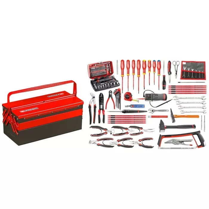 Facom 101 Piece Electricians Tool Kit Tool Kit with Box, 2050.E17