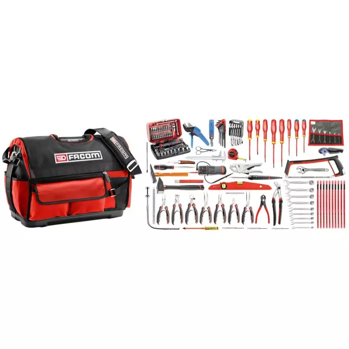 Facom 120 Piece Electronics Tool Bag Tool Case with Bag, 2120.E18