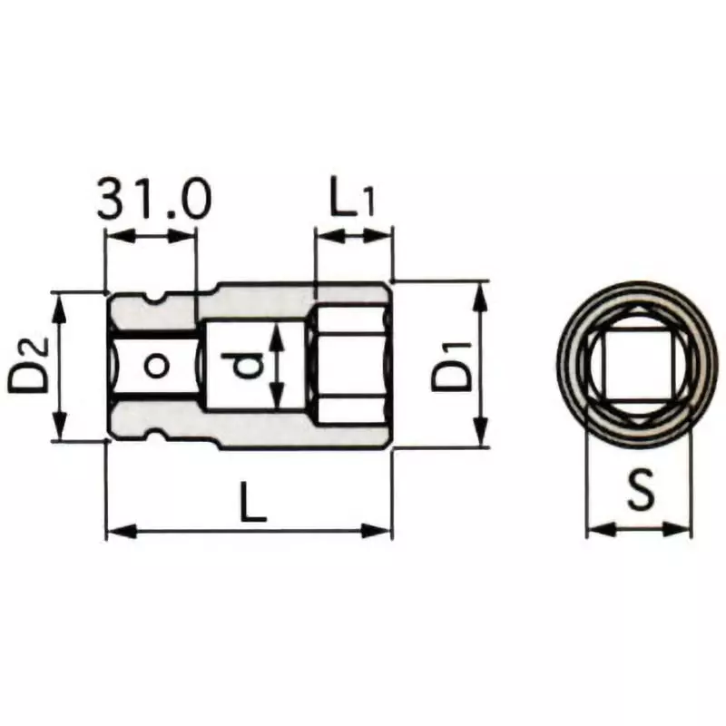 TONE Impact Tire Socket 25.4 mm Square Drive, 8A-38T