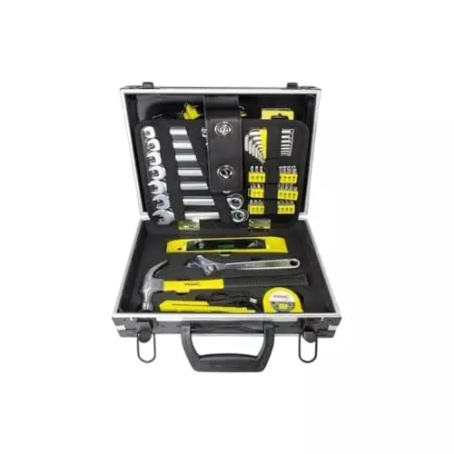 WMC 64 Piece Tool Set With Carrying Case Non-Slip, Ergonomic Handle 15 Nm Torque Black & Yellow