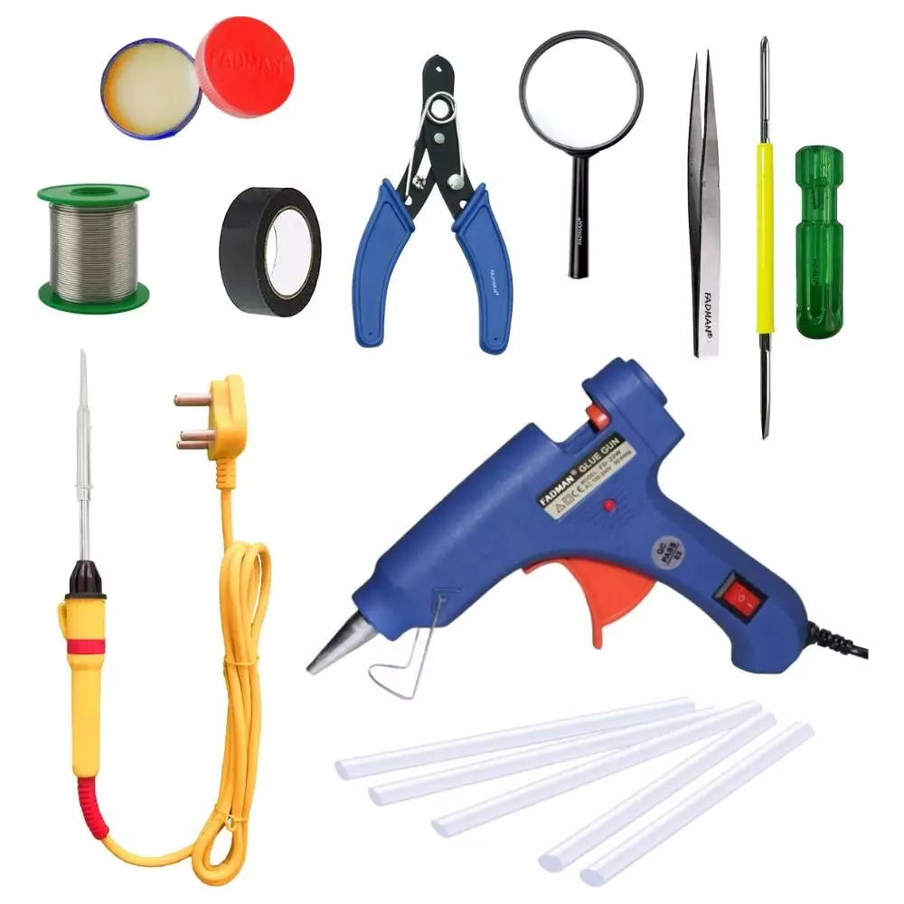 Fadman Standard Temperature 20 W Electronic Glue Gun with Soldering Iron Combo Kit Multicolor, GGE1FBMLKIPDR
