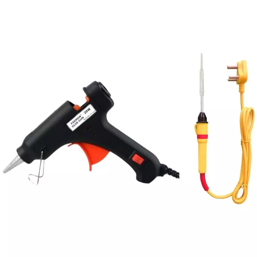 Fadman Standard Temperature 20 W Electronic Glue Gun with Soldering Iron Combo Kit Multicolor, GGEB