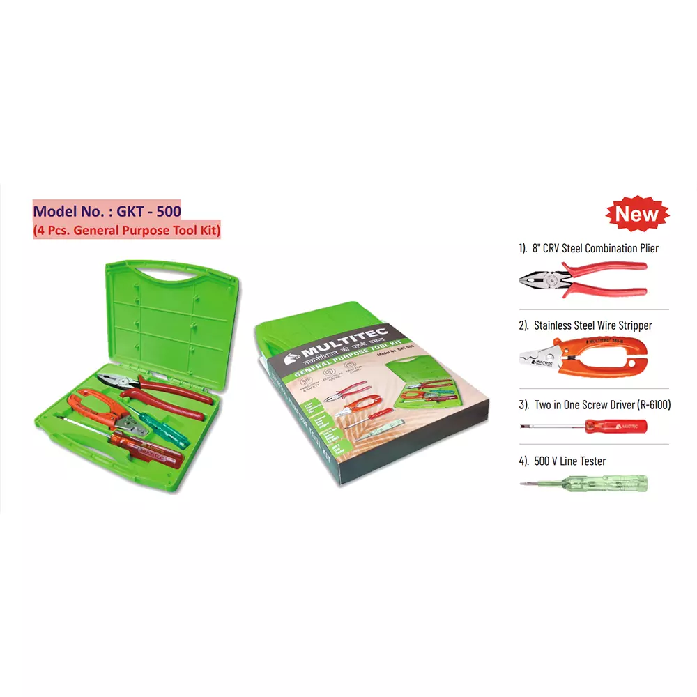 multitec-general-purpose-tool-kit-with-combination-plier-wire-stripper-two-in-one-screw-driver-line-tester-gkt-500