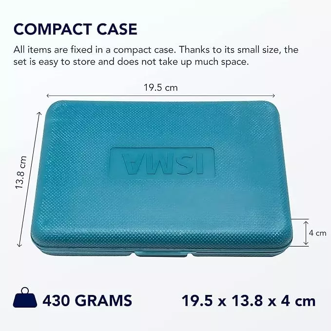 ISMA 12 Pcs Tool Kit Manual Yellow & Silver Chrome Vanadium Steel Chrome Finish for DIY, Home Repairs & Basic Maintenance