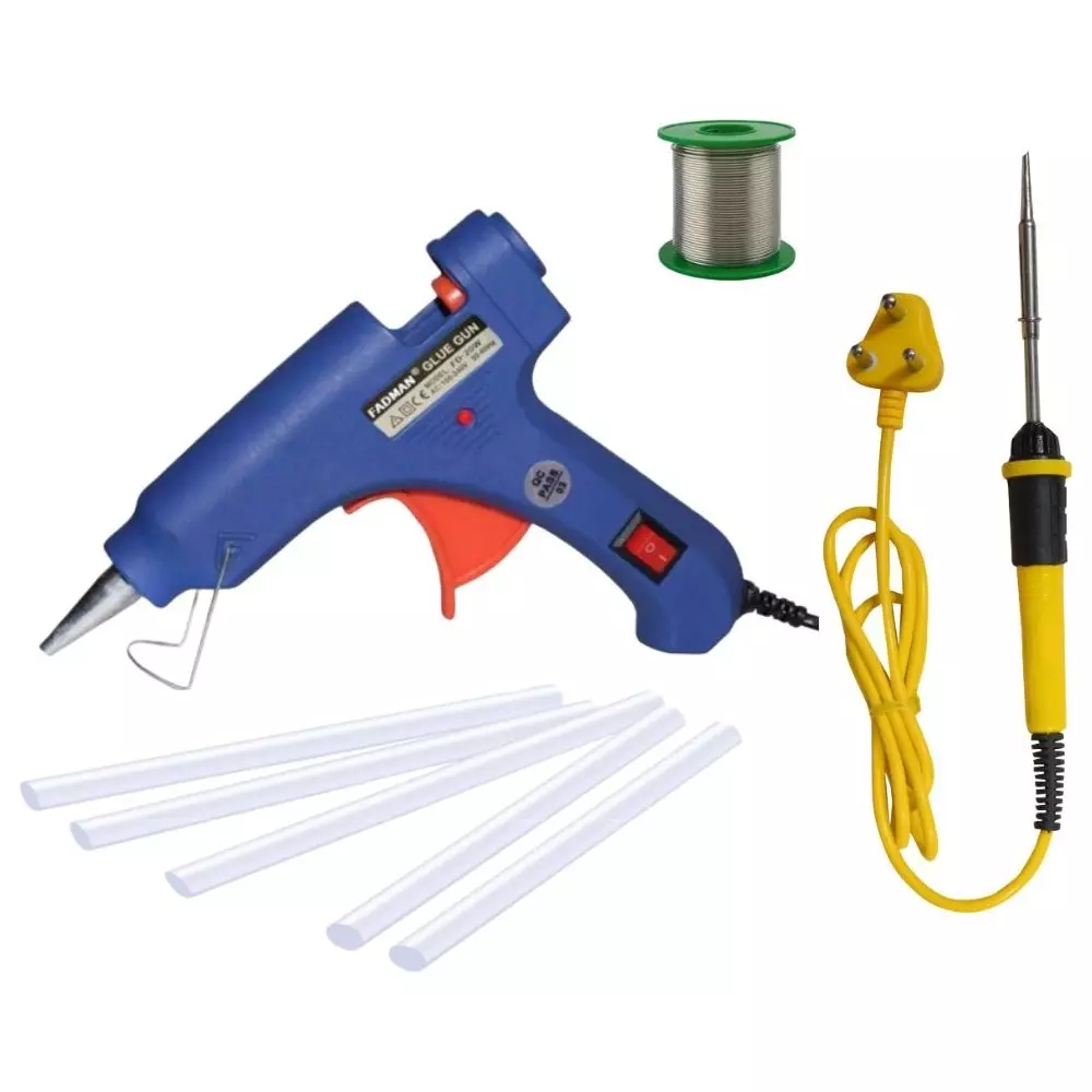 Fadman Standard Temperature 20 W Electronic Glue Gun with Soldering Iron Combo Kit Multicolor, GGE1FA-2M