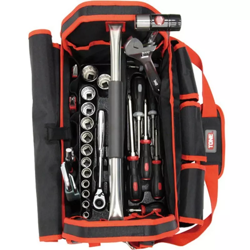 TONE Bag Pipe Type Tool Set Black 1680D Polypropylene Fabric, ST641