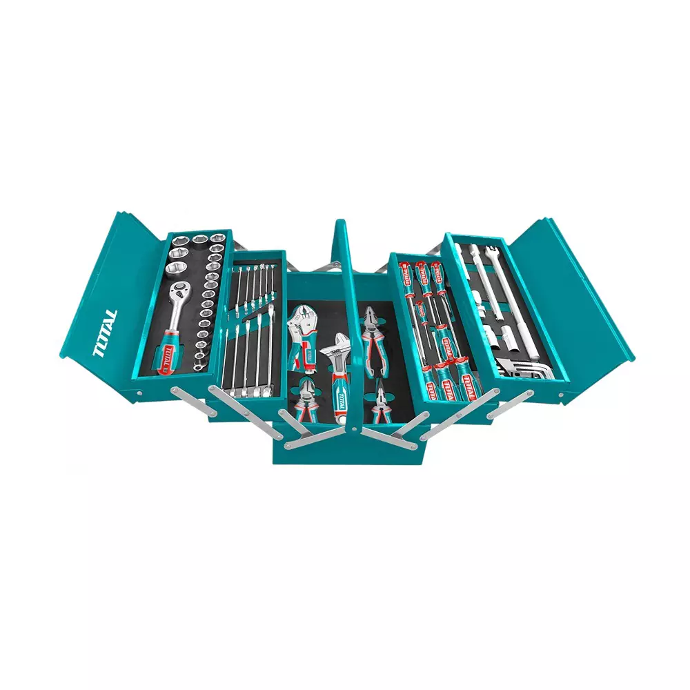 Total 108 Pcs Tool Chest Set 6.35 and 12.7 mm (1/4 Inch & 1/2 Inch) Drive Size, THTCS121081