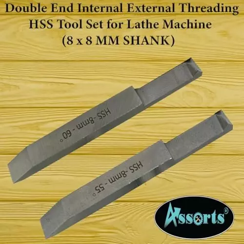 Assorts Double End External & Threading Tool Set High Speed Steel M2 8x8 mm Shank
