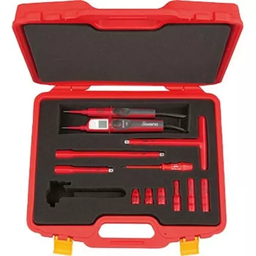 Ktc Insulated Tool Set Sockets T-Handle Voltage Tester 9.5 mm Sq. Drive, ZTB310VB (Pack of 11)