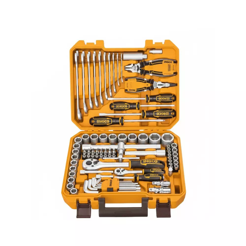 Ingco 105 Pcs Tools Set Spark Plug Socket Chromium Vanadium Steel with Plastic Case, HKTHP51058