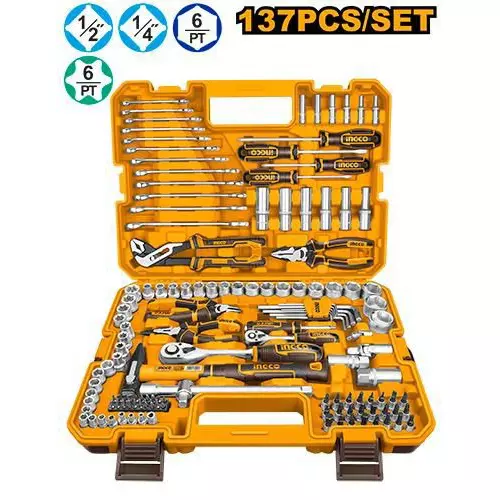 ingco-combination-tools-set-63-mm-14-inch-ratchet-wrench-hexagonal-socket-chromium-vanadium-steel-hkthp21371