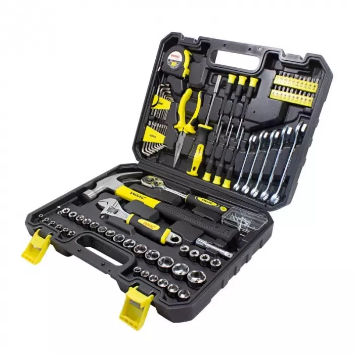 WMC Tools 128 Pcs Tool Set Chrome Vanadium Steel Body for DIY, Domestic & Professional Use, WMC-30128 Top Done