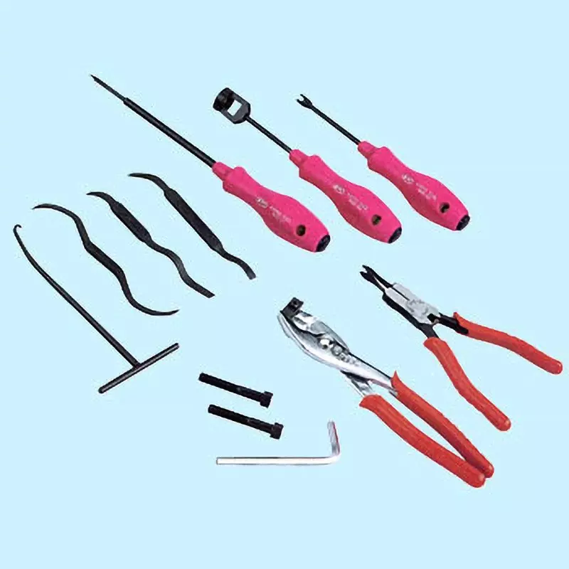 Ktc Drum Brake Tool Set with Shoe Adjustment Tools, ATBX12 (Pack of 9)