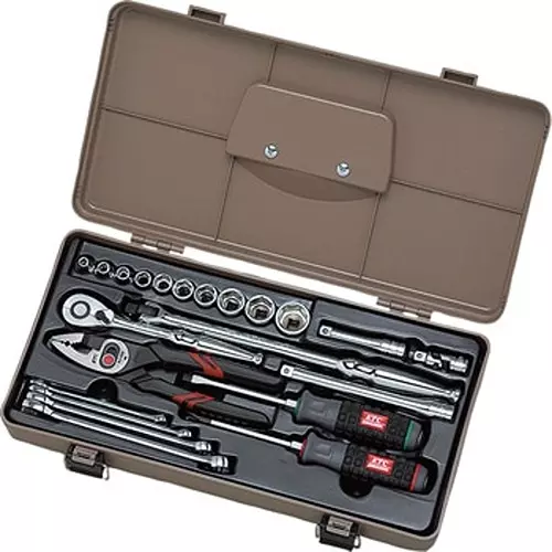 Ktc Socket Wrench Tool Set Kit in Resin Case 9.5 mm Sq. Drive, SK3220P (Pack of 22)