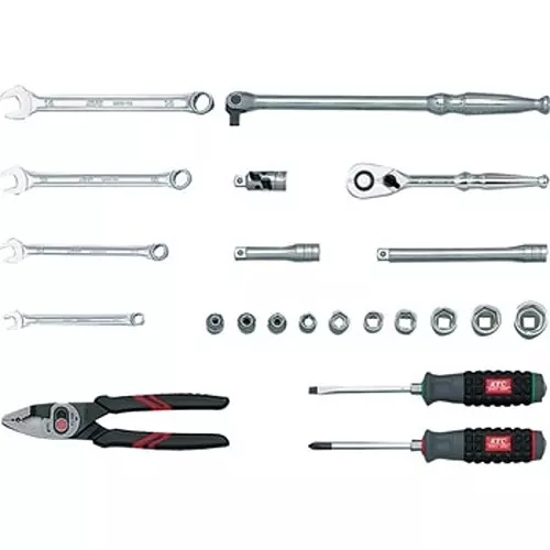 Ktc Socket Wrench Tool Set Kit in Resin Case 9.5 mm Sq. Drive, SK3220P (Pack of 22)