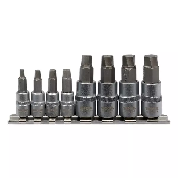 Yato 8 Pcs Damaged Hex Fastener Removal Set Hexagonal Spiral Tip and S2, CrV Material, YT-04580