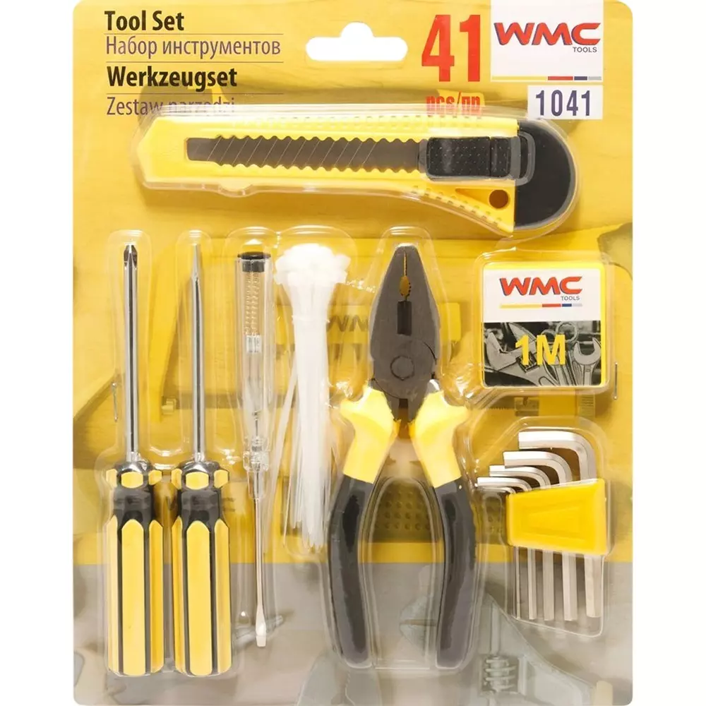 WMC Tools 41 Pcs Tool Set Chrome Vanadium Steel Body for DIY, Household Repairs, Furniture Assembly & More, WMC Tools-1041