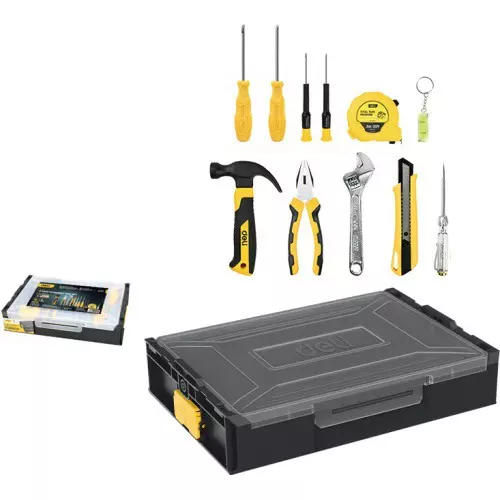 DELI 11 Pcs Household Tool Set PP/Carbon Steel, EDL1211