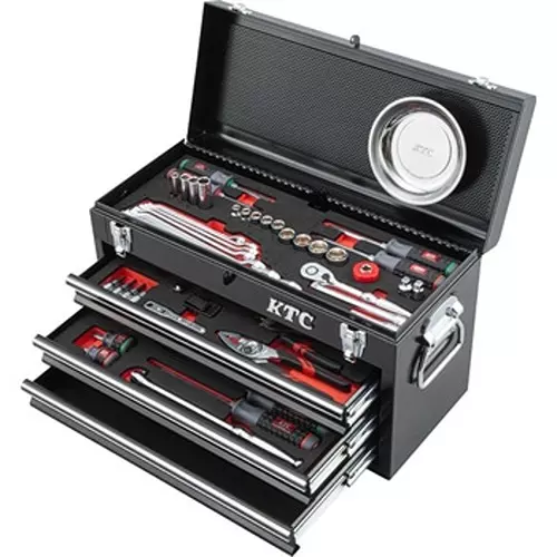 Ktc Tool Set Kit in 3-Tier Black Chest, SK3661XBK (Pack of 66)