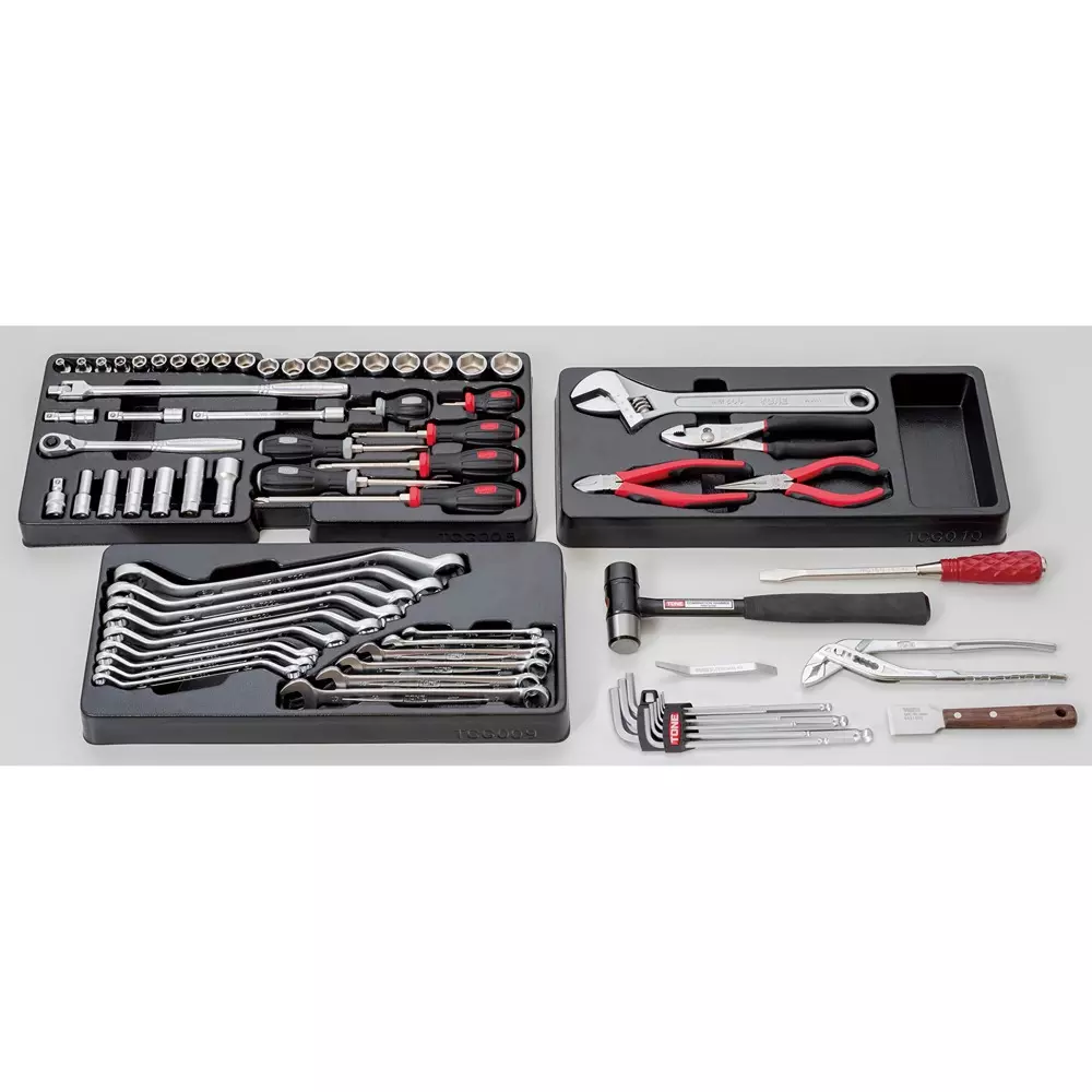 TONE Tool Set Tsa350 9.5 mm Square Drive, TSA350BK (Set of 72 Pcs)