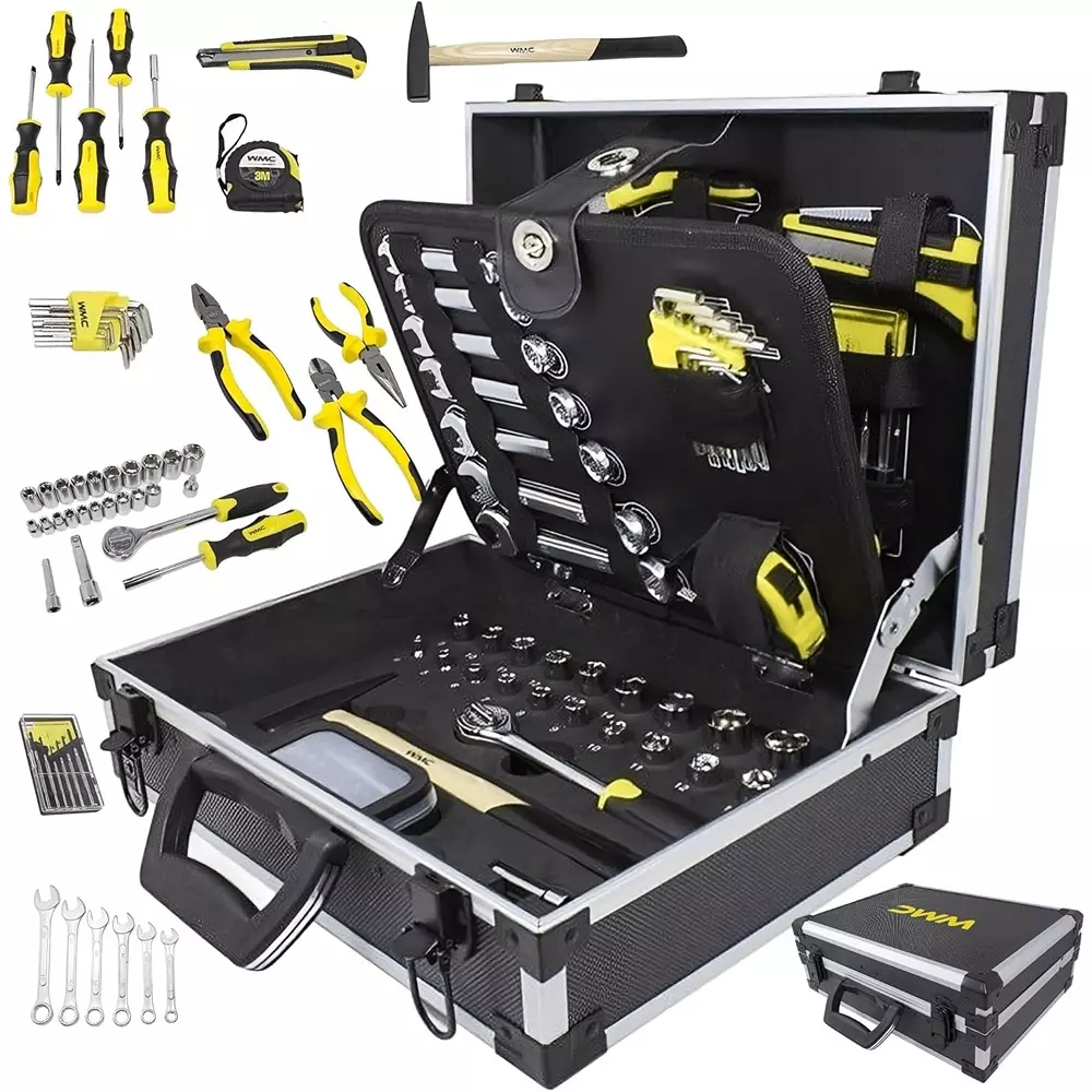 WMC Tools 91 Pcs Tool Set Chrome Vanadium Steel Body for DIY, Domestic & Professional Use, WMC-1091
