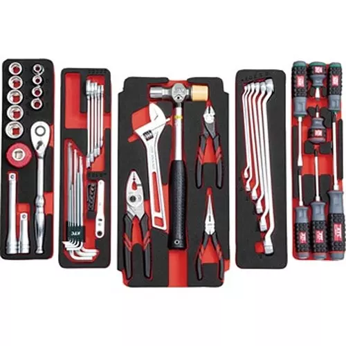 Ktc Socket Wrench Tool Set Kit in Red Resin Case 12.7 mm Sq. Drive, SK4520P (Pack of 52)